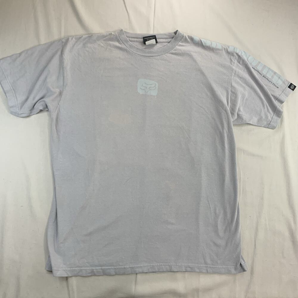 Fox Racing Center Logo Blue Short Sleeve T-Shirt Vintage Y2K, Size XL
